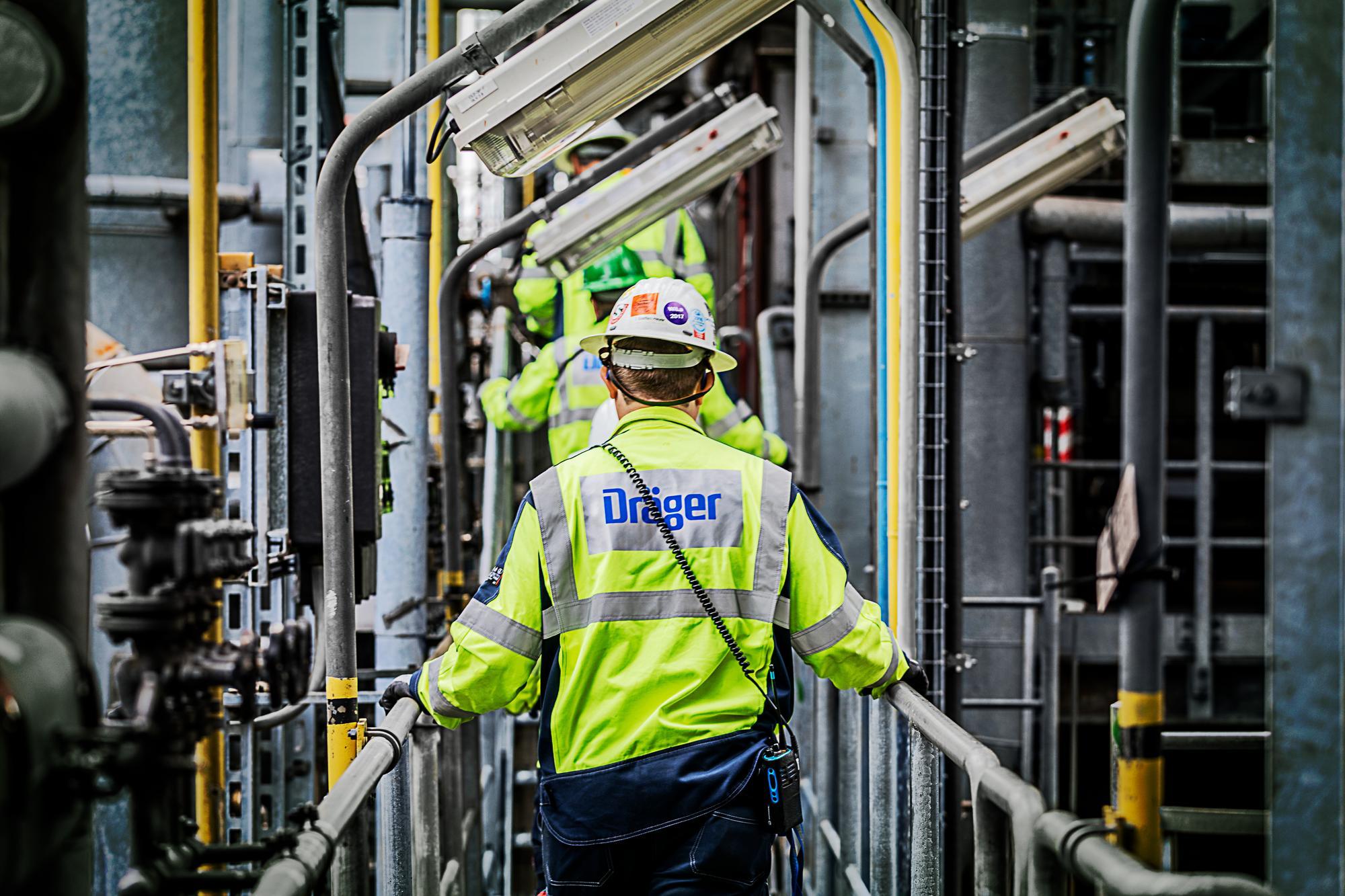 People working on a plant